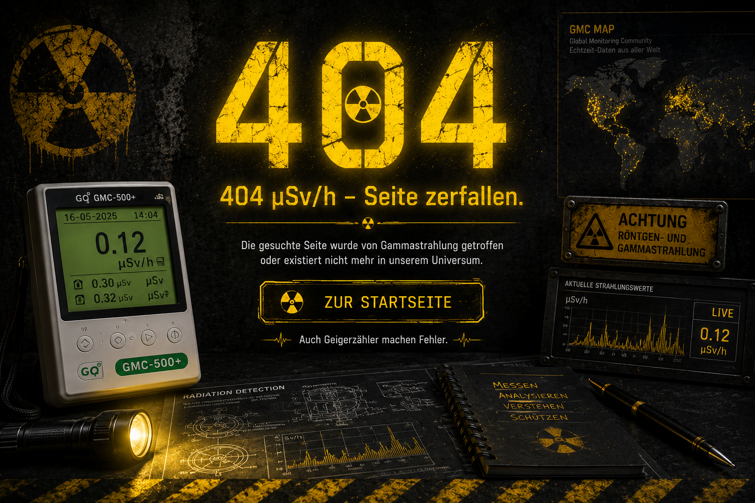 404 µSv/h – Seite zerfallen