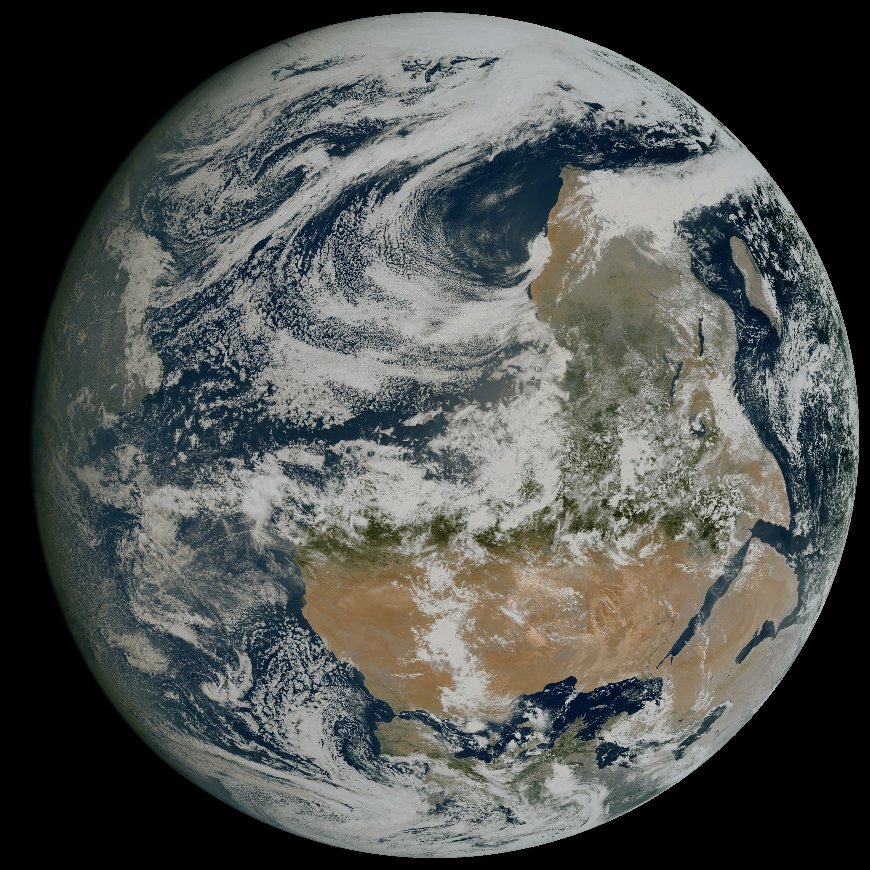 Aktueller MTG-Satellitenbildausschnitt von Europa